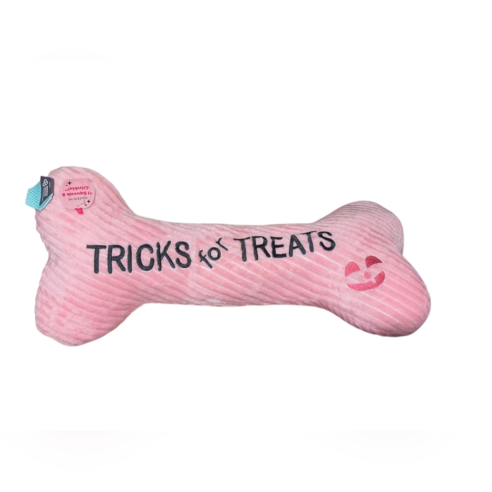 Tricks For Treats Dog Bone Squeak Toy
